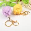 Sweet Cute Crochet Flowers Cartoon Weaved Keyrings Girl Women Knitted Keychain  Car Pendant