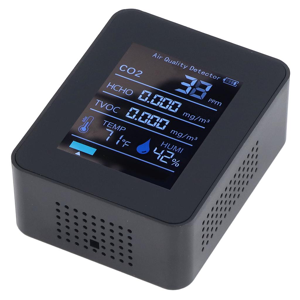 5 In 1 Air Quality Detector 60 Days Data Storage Long Endurance LED Digital Display USB Charging