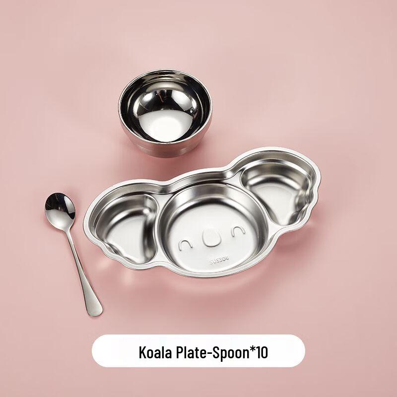 Kids' 304 Stainless Steel Divided Dinner Plate Set