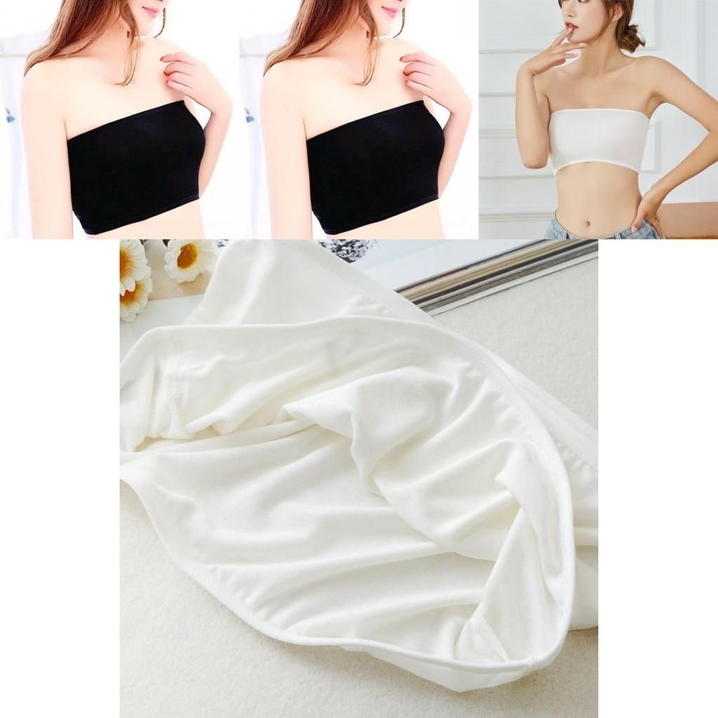 Ultimate Comfort Strapless Seamless Bandeau Sports Bra In Elegant Black And White