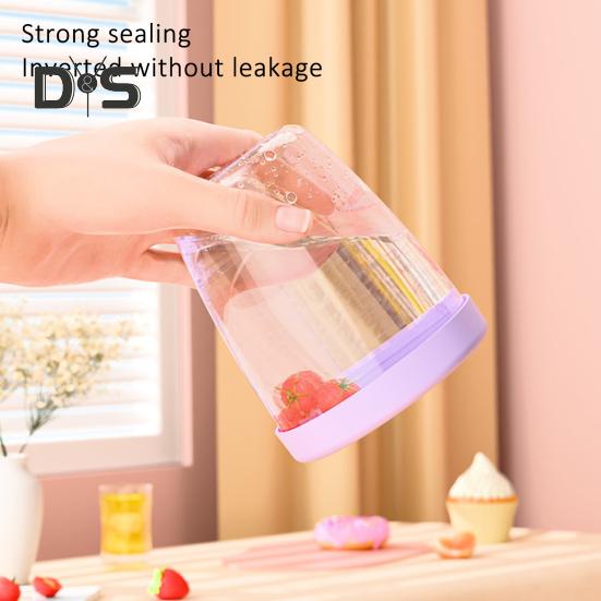 Двухслойный салатник, переносной контейнер для фруктов с вилкой, герметичная герметичная коробка для еды для пикника на открытом воздухе и путешествий