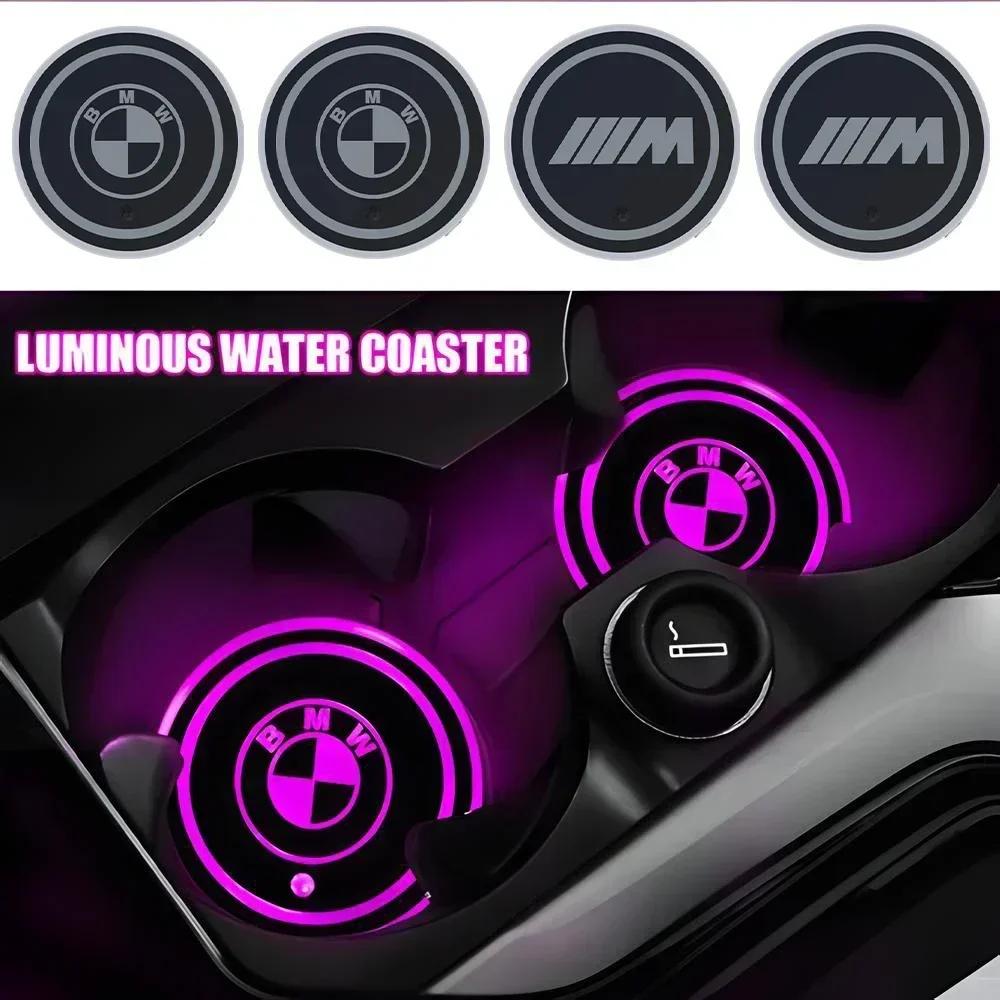 BAGE7 Car Sticker Hot For BMW BMW 7 Color LED Car Cup Holder For M E46 E90 E60 F30 E39 F10 E87 E36 F20 E92 Serie 1 BT21 Light Lumino