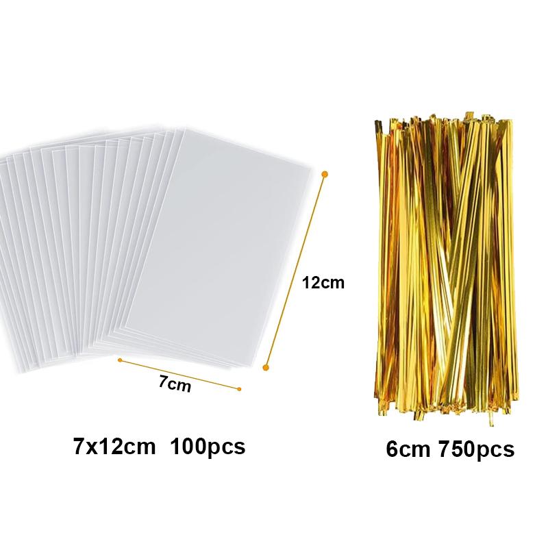 50/100 шт. прозрачные целлофановые пакеты, прозрачные полиэтиленовые пакеты OPP, леденцы на палочке, печенье, пакеты для подарочной упаковки, принадлежности для выпечки для вечеринок