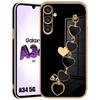 Protective Case - BOOLING - for Samsung Galaxy A33 5G - Ultra Slim - Black - Heart Pattern