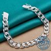 Мужские браслеты сбоку 10 мм, цепочка с квадратной пряжкой, браслет для мужчин и женщин, свадебные украшения для помолвки, вечерние, Pulseras Mujer