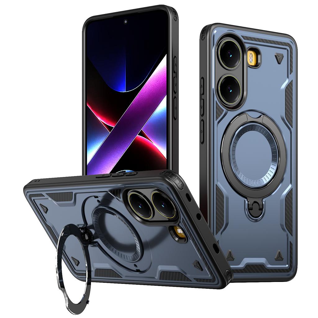 For Xiaomi Poco X7 Pro 5G/Redmi Turbo 4 5G Case Compatible with MagSafe Military Protection PC+TPU Kickstand Phone Cover