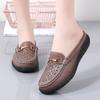 Casual Single Shoes Women's Summer Breathable Non-slip Half-drag Mother Shoes Soft-soled Comfortable Hole Shoes Doudou Shoes