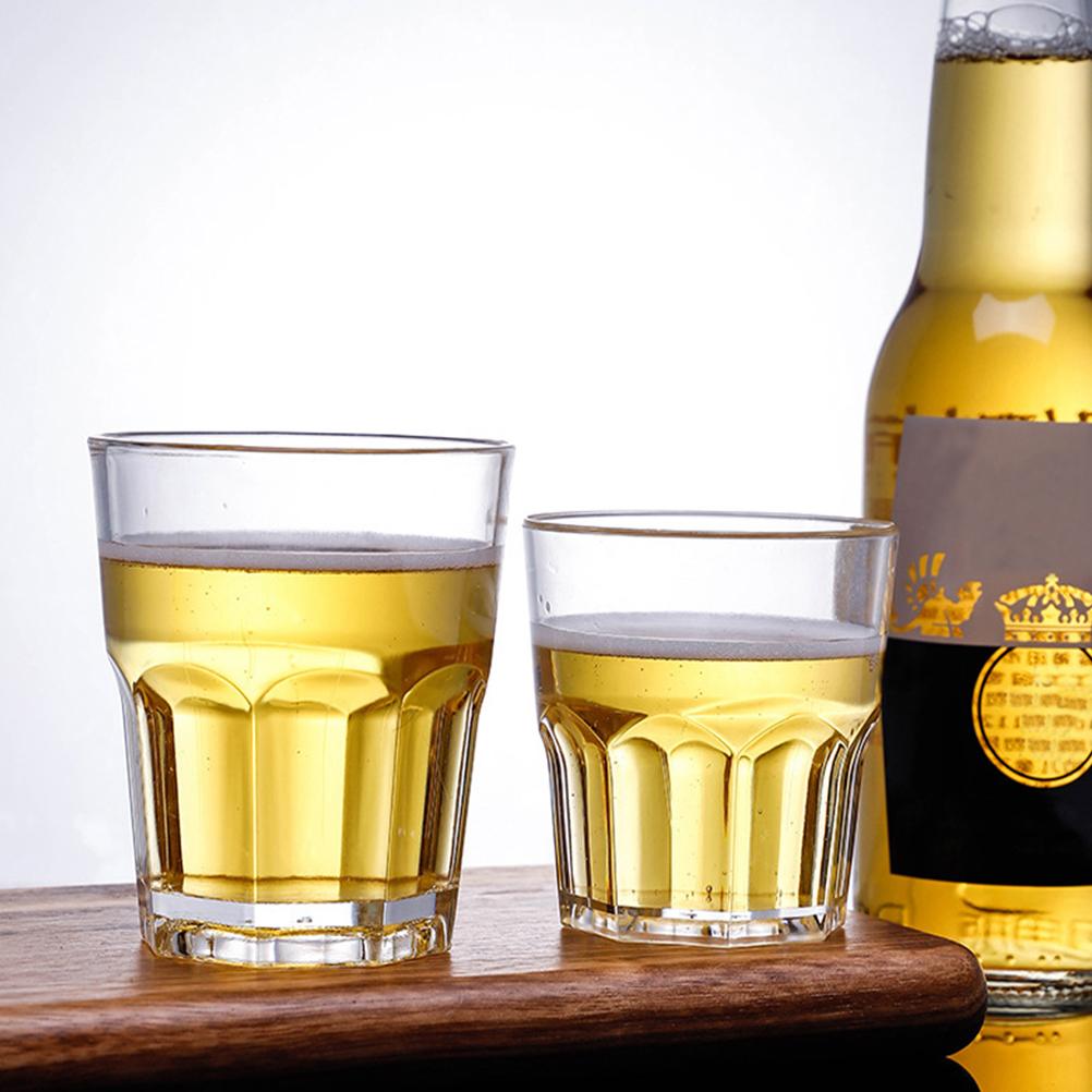 6 шт. Пивная кружка Стеклянная Вода Прозрачные Стаканы для питья Акриловые Небьющиеся Рюмки