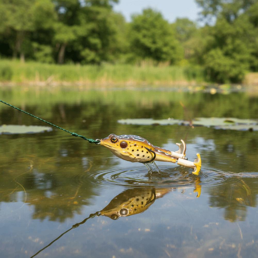 Double Propellers Frog Lure Rotating Tail Soft Frog Lure Artificial Bait Freshwater Fishing