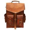 Classic Premium Brown Genuine Goat Leather Laptop New Messenger Satchel Backpack