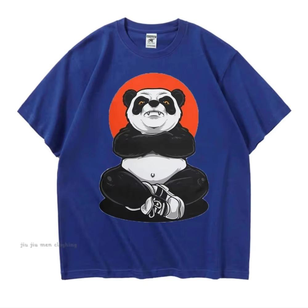 Indignation Panda Printing Мужские футболки из хлопка с коротким рукавом, дышащие топы, летние мужские футболки в стиле Харадзюку, свободные футболки