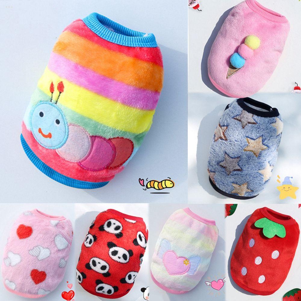 Флис Милый Чихуахуа Мультяшный Зимний Одежда Для Питомца Собаки Собачий Свитер Собачий Жилет Для Маленьких Собак