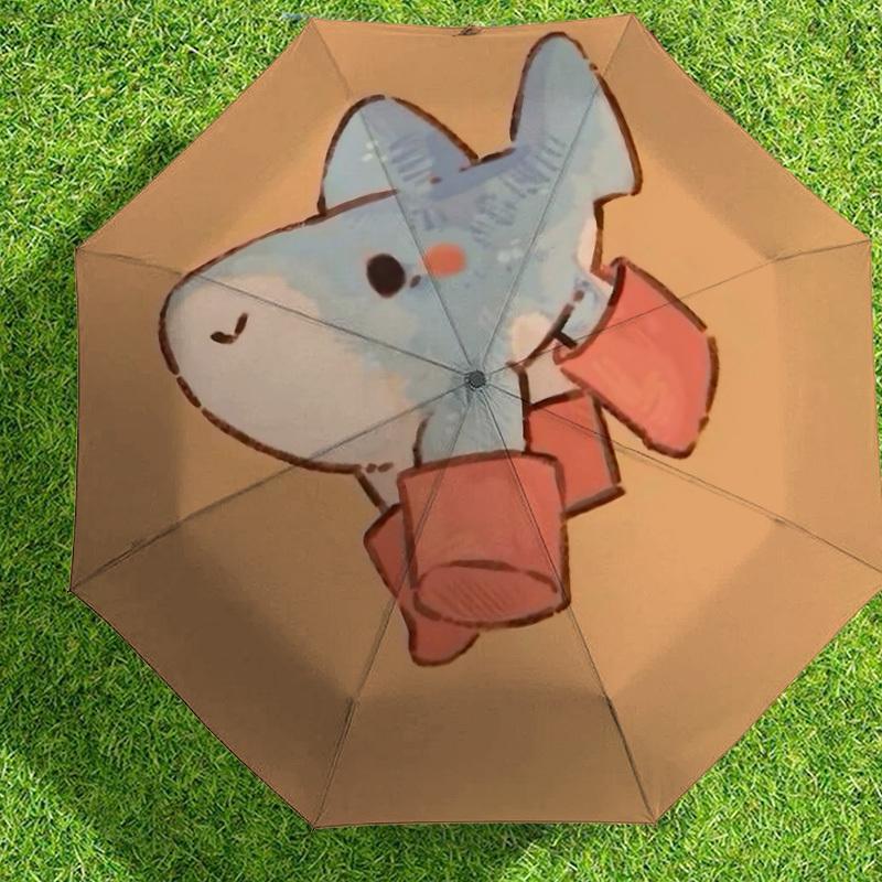 Синий слон в оранжевых ботинках: Милый зонт с принтом животных - Идеально подходит для приключений на свежем воздухе, незаменимый в путешествиях 111