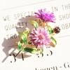 Lapel Brooch Floral Shape Vintage Painted