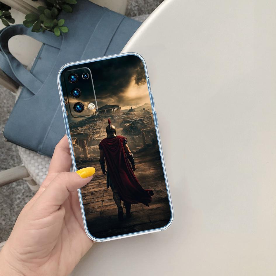 CJ96 Spartan Warrior Soft Shell Transparent Phone Case for Motorola Moto G7 G8 G9 G84 G85 G73 G24 G15 Z2 Play Power Plus