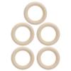 5pcs Wood Color Baby Teething Ring Unfinished Circles DIY Craft Pendant Connectors73mm / 2.9in