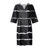 Women's Summer Vintage Print V-neck Half-sleeve Dress Light Breathable Dress