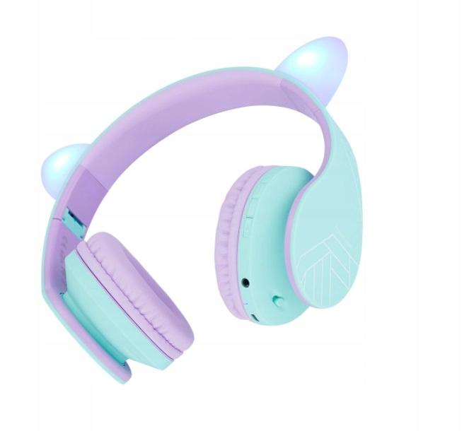 PowerLocus KIDS TealPurple cat wireless BLUETOOTH headphones