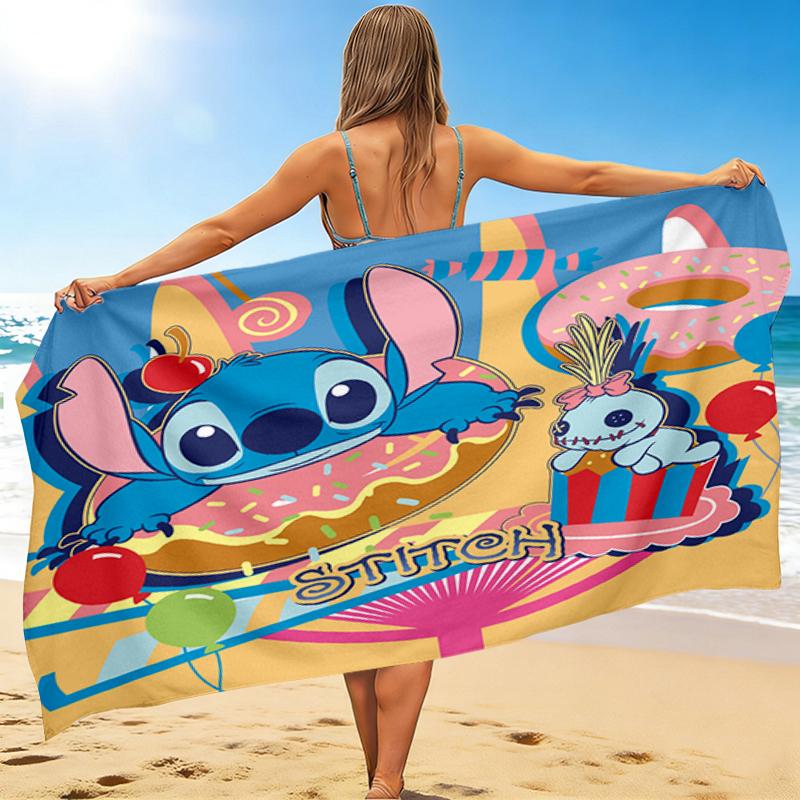 1Pc Stitch'S Sweet Adventure Beach Towel, Quick Dry, Multi-Use for Beach Pool Gym Yoga Home Travel, Christmas, Halloween, Xmas Gift M928605