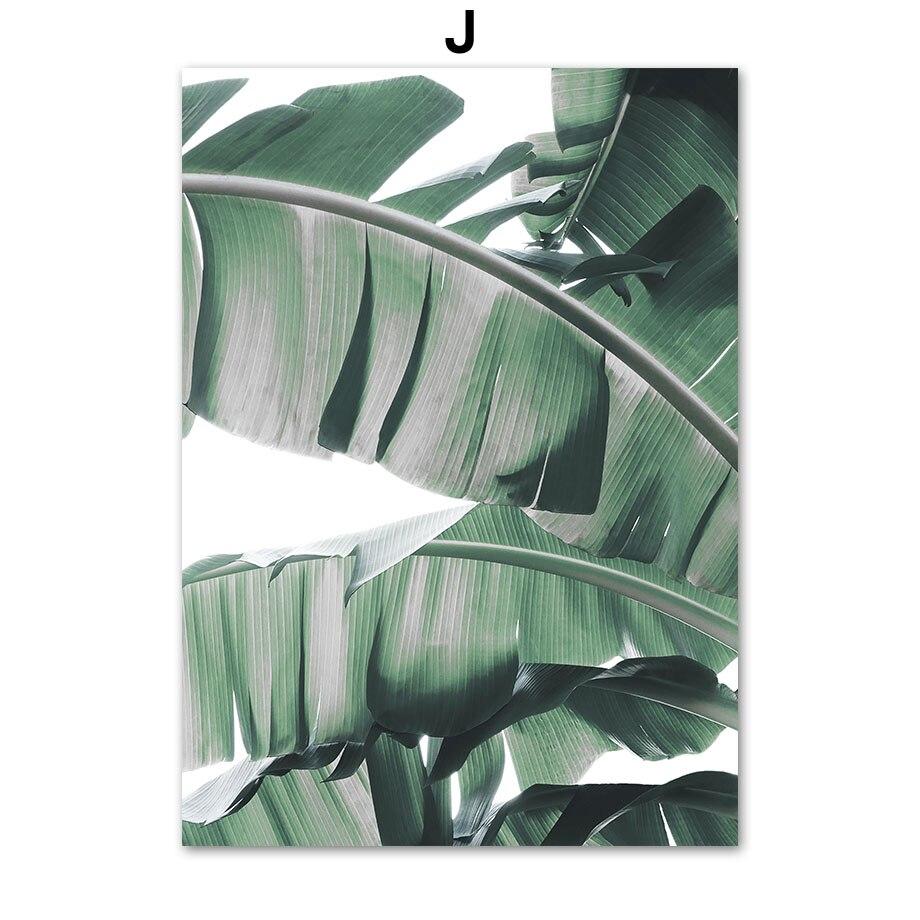 Тропическая монстера, пальма, абстрактная линия листьев, настенное искусство, холст, плакаты на скандинавскую тему, живопись и принты, настенные панно для декора гостиной