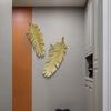 European Luxury Wrought Iron Flower Feather Wall Hanging Home Livingroom Wall Mural Crafts Hotel Porch Wall Stikcer Decoration