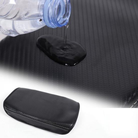 Black Leather Center Console Armrest Panel Trim Cover For Hyundai Tucson 21-22