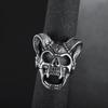Crazy Bighorn Hollow Skull Vintage Finger Ring Jewelry Decor Unisex Pattern Band