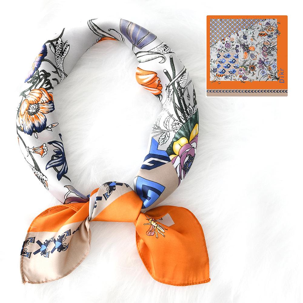 Женский новый модный шелковый шарф с имитацией атмосферы, защитный шарф для шеи, весна, лето, осень, квадратный шарф