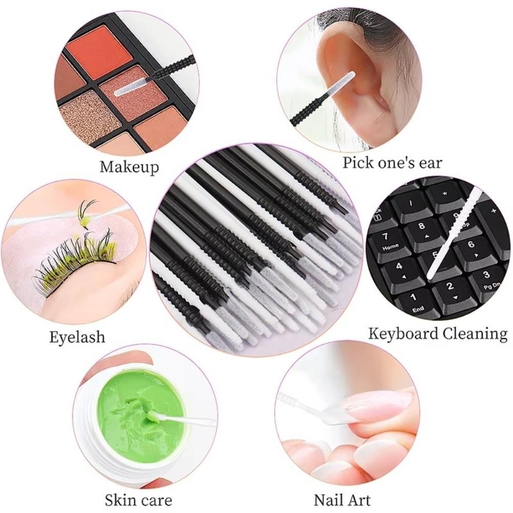 Mini Disposable Cotton Swabs 100pcs Eyelash Extension Brushes  Beauty Skin Care Tools