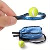 2pcs Creative Doll Tennis Racket Set with Balls Miniature Sports Equipment for Dollhouses Decor
