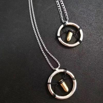 Игровой панк косплей ожерелье унисекс киберпанк металл ретро пуля кулон карнавальная вечеринка ювелирные изделия аксессуары подарок