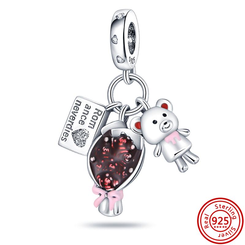 Новый S925 Серебряный Черепаха Морской Конек Лодка Якорь Ночное Небо Подсолнух Медведь Сердца Бусины Подходит Оригинальные Подвески Браслет DIY Ювелирные Изделия