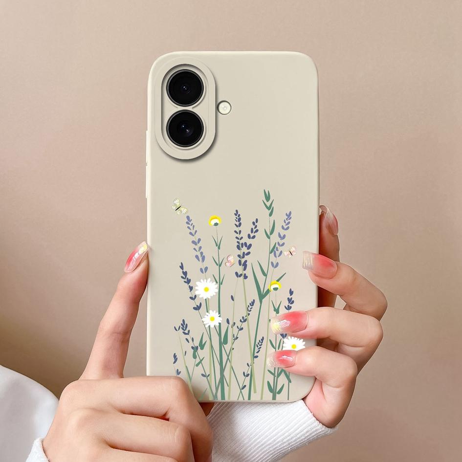 Чехол для Apple iPhone 16 Plus 16pro 16promax с милым авокадо, милыми цветами, мягкий, тонкий, с жидким силиконом, окрашенный, противоскользящий, противоударный корпус для iPhone Capa