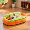 Washable Cat Nest Hot Dog Pet Bed, Removable Mat, Cozy Plush Playful Animal Bed Cute for Small Dogs Cats Indoor Use Cover