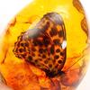 Beautiful Amber Butterfly Insects Stone Pendant Necklace Manual Polishing Gift