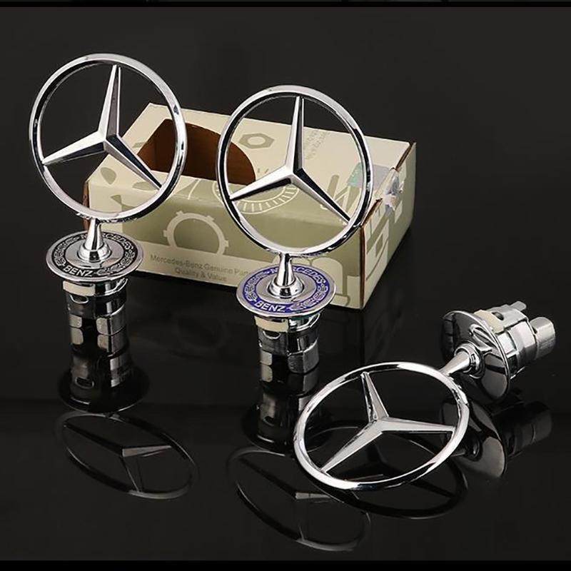 GLC GLB 1Pcs Metal Car Hood Badge Front Chrome Logo Hood Marking For Mercedes Benz C E S Class W204 W205 W212 W213 W211 W220 W2