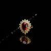 2026 Non-fading Jewelry Pigeon Blood Red Ruby Women's Fashion Light Luxury Jewelry Set Three-piece Set