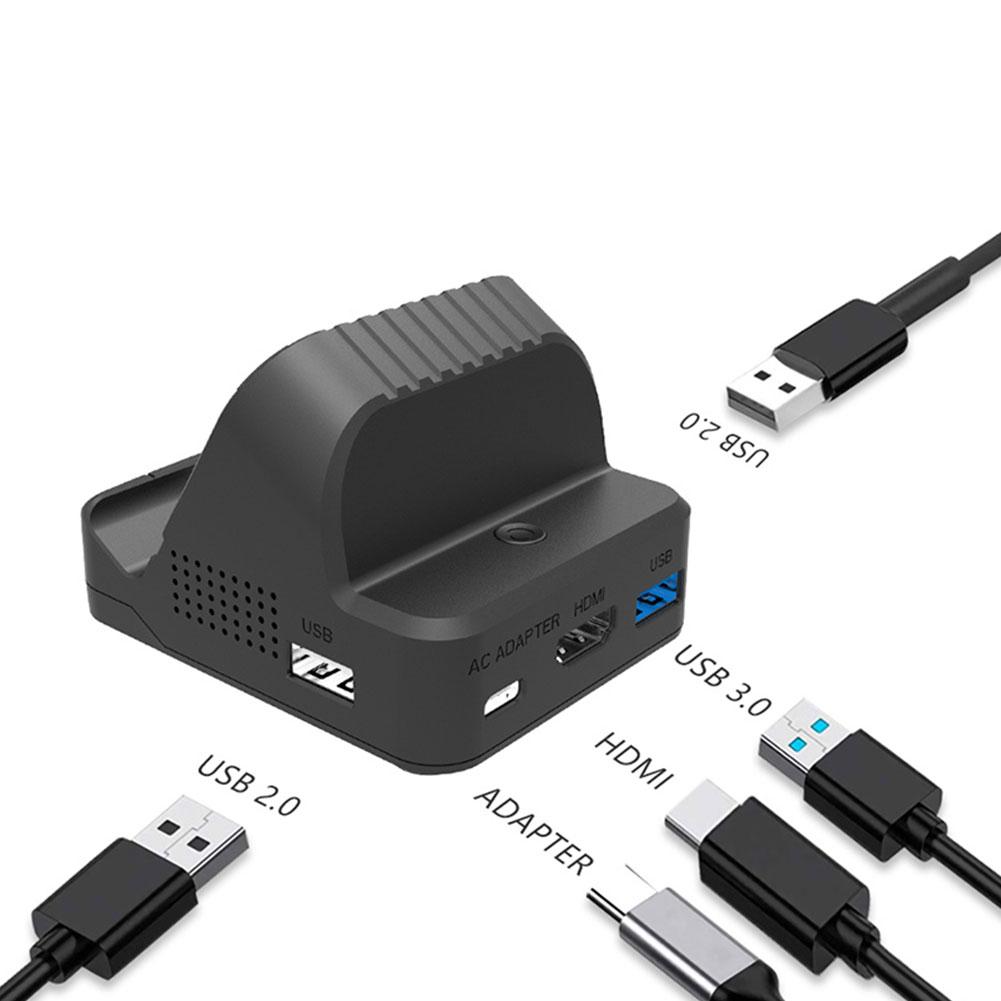 Совместимый преобразователь USB C в HDMI, видеоадаптер HDTV, док-станция с вентилятором для проектора Nintendo Switch/Switch Lite Display