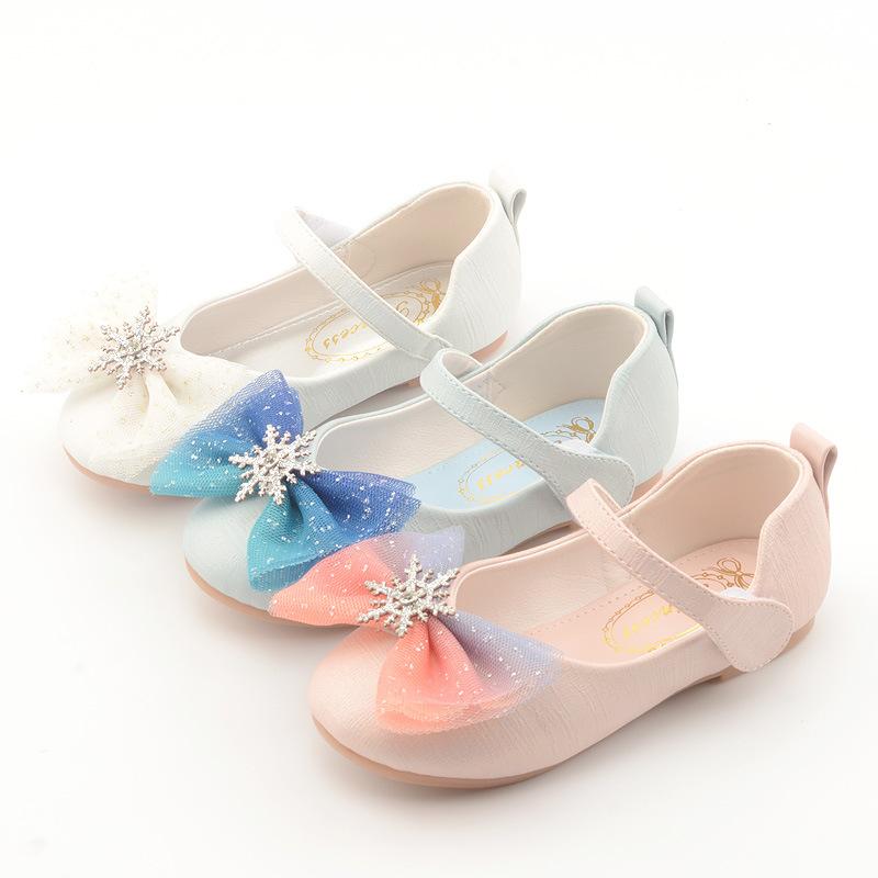 Детская обувь Обувь для девочек-принцесс Туфли с бантом Кожаные туфли Осенние туфли Мэри Джейн Детские нескользящие туфли со стразами Модная повседневная обувь для девочек