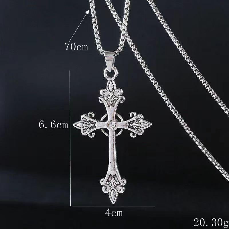 Винтажная хип-хоп цепочка-ожерелье: Подвеска «Пылающий крест» Унисекс.