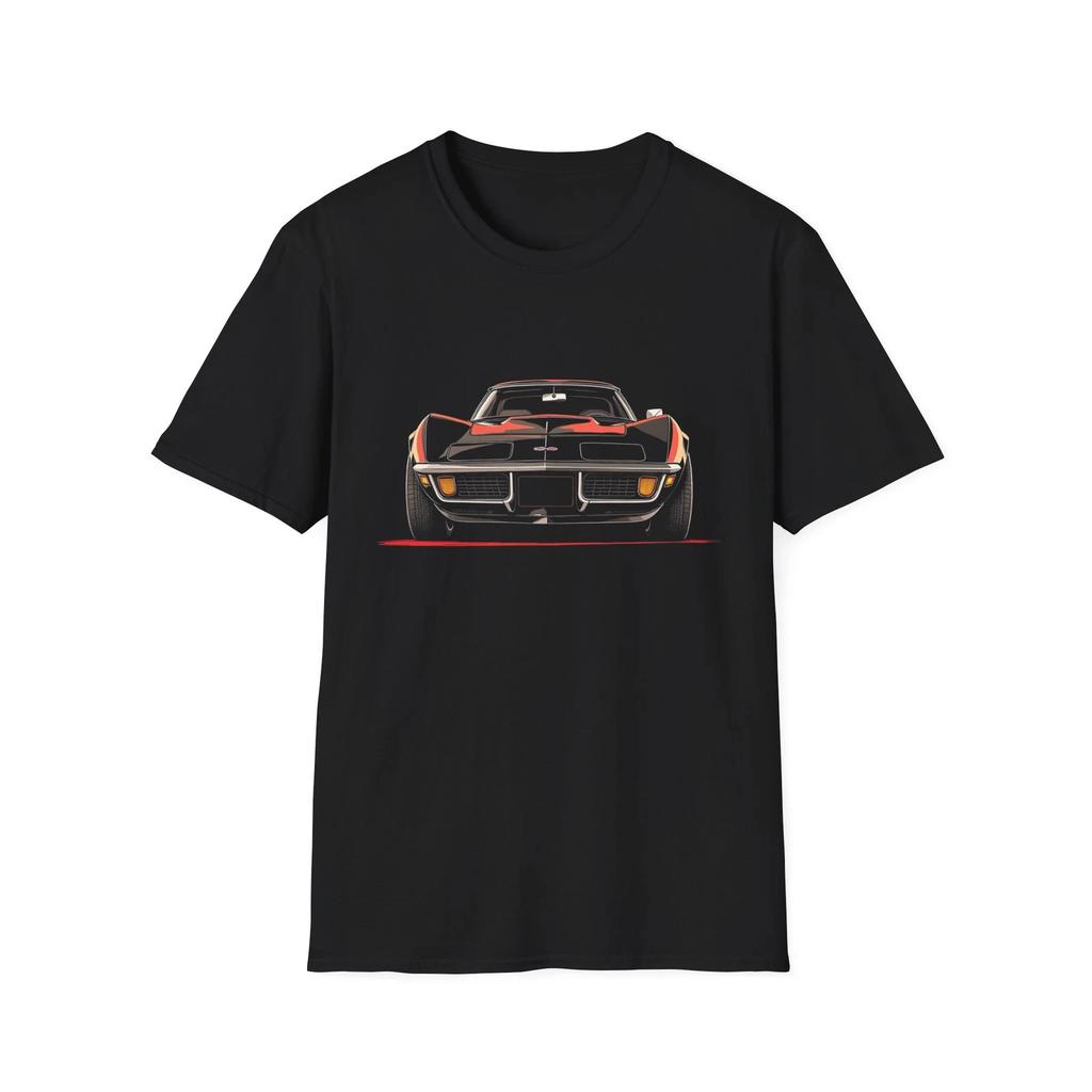 Футболка 1972 Corvette Stingray Классический C3 Вид спереди Графическая футболка Muscle Car