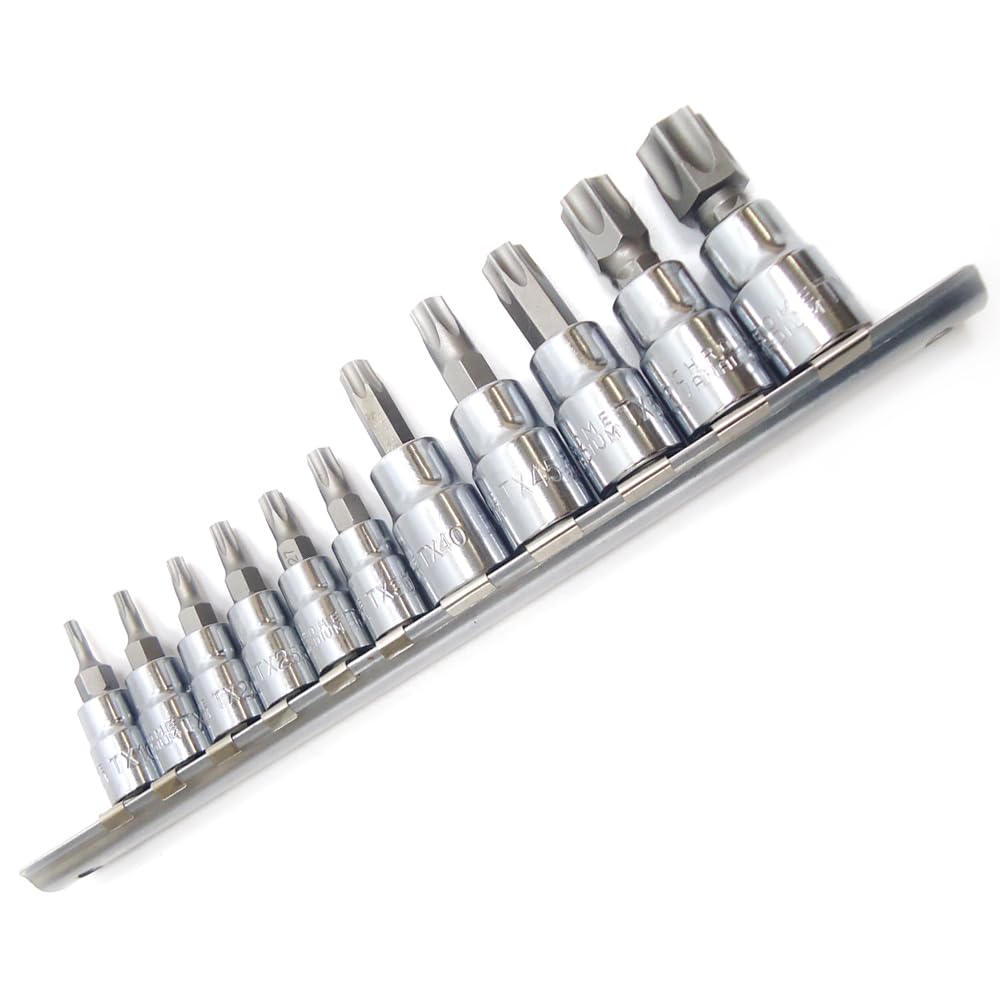 Набор головок Torx с защитой от вскрытия. Включает male Torx TRX, звездообразные, цветочные и с отверстиями Torx торцевые головки. Размеры: TH-10, TH-15, TH-20, TH-2