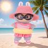 For Labubu Doll Clothes Swimsuit Cute Shark Slippers 15-17Cm Labubu Glasses Straw Hat Idol Star Dolls Accessories Holiday Gifts