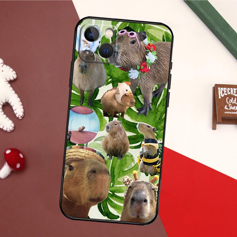 Funny Capybara Case For iPhone 16 Pro Max 14 13 12 11 15 17 Pro Max mini 15 16 Plus 16e 17 Air Back Cover