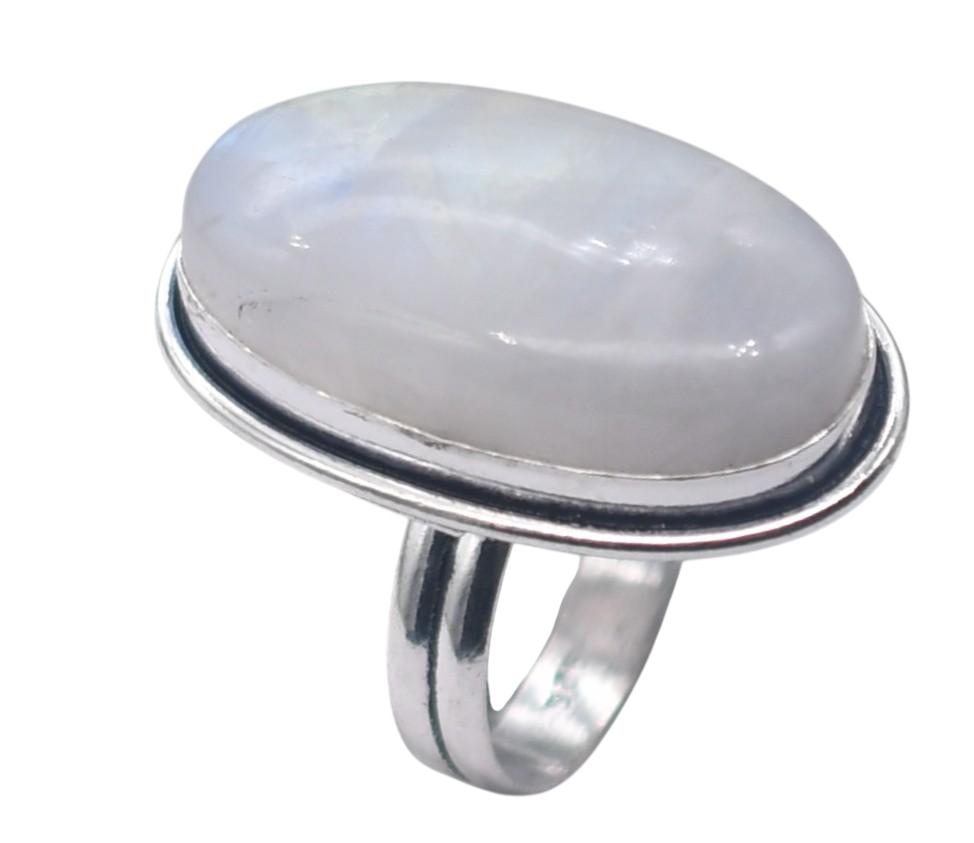 Moonstone Natural Gemstone Antique Silver Ring US Size-87 R 5020