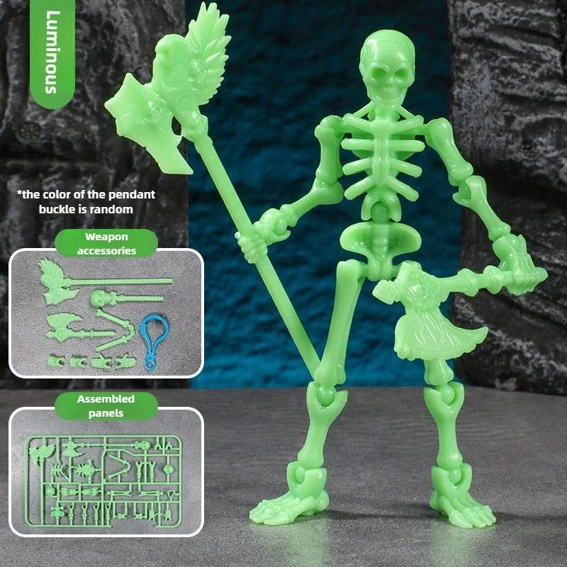 Скелет Многосуставный Подвижный 3D DIY Сборная Модель Украшения Игрушка для розыгрыша Экшн-фигурка Декор для рабочего стола Детский подарок Миниатюрная статуэтка