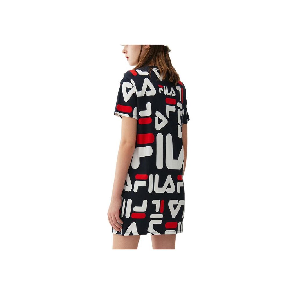 Новое платье с коротким рукавом FILA женское темно-синее F51W228199FNV