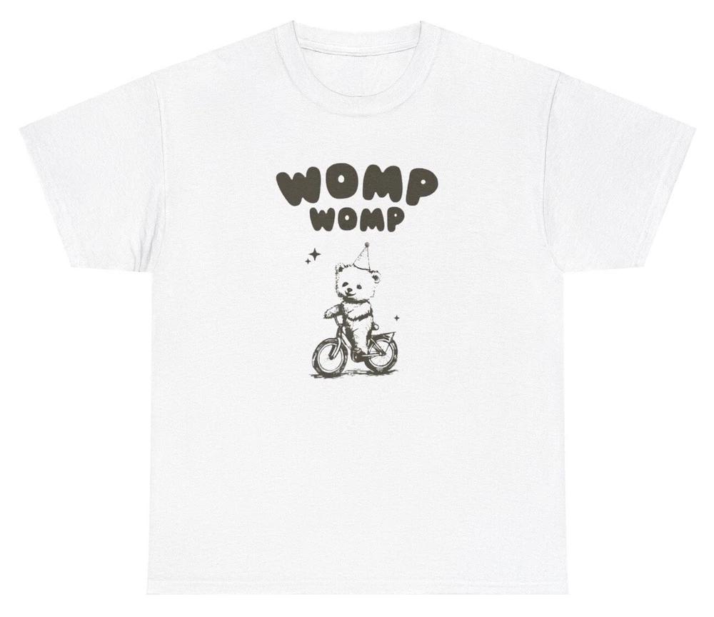 Womp Womp Bear Riding Bike T Shirt Funny Silly Weird Y2k Gen Z Humor Tee