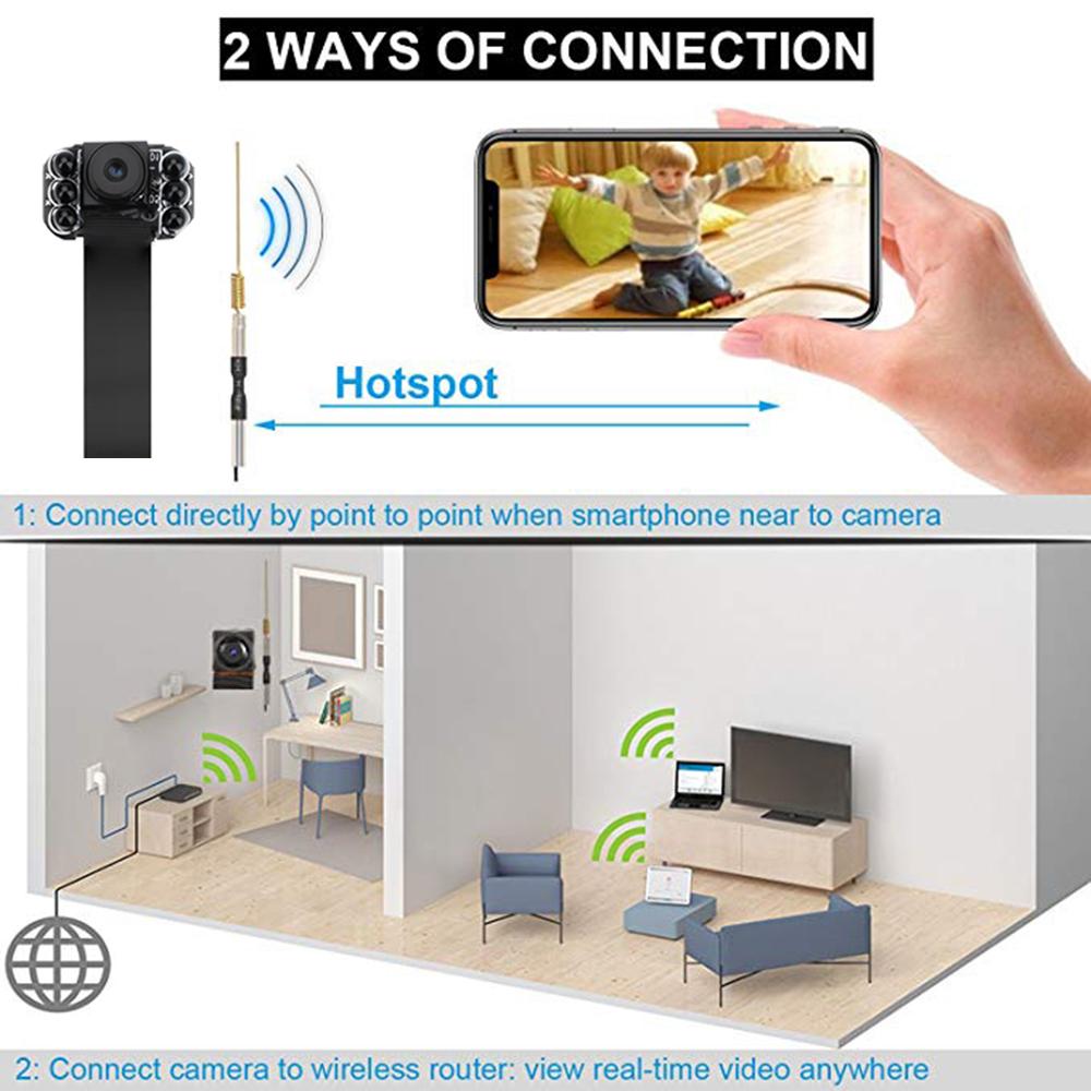 Мини WiFi камера 1080P 4K HD камера APP Удаленный мониторинг Домашняя камера видеонаблюдения DIY Портативная Инфракрасная Ночная Видимость Мини Камера