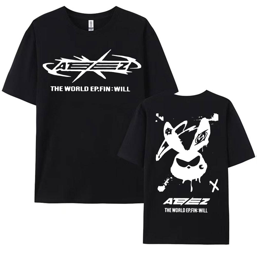 2025 Ateez World Tour Towards The Light Will To Power T Shirt Men Women Korean Fashion High Quality Casual 100 Cotton Tshirts
